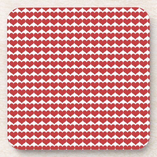 Red Niedlich Hearts Pattern Untersetzer Set (Vorderseite)