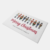 Red Niedlich Nutcracker Frohe Weihnachten Fußmatte (Schrägansicht)