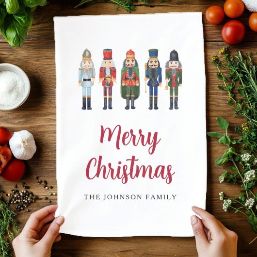 Red Niedlich Nutcracker Frohe Weihnachten Geschirrtuch