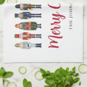 Red Niedlich Nutcracker Frohe Weihnachten Geschirrtuch (Gefaltet)