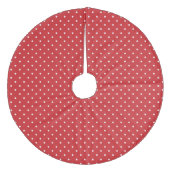 Red Niedlich Polka Dots Fleece Weihnachtsbaumdecke (Vorderseite)