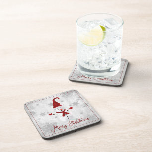 Red Niedlich Snowman Beverage Coaster Getränkeuntersetzer