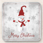 Red Niedlich Snowman Beverage Coaster Getränkeuntersetzer (Vorderseite)