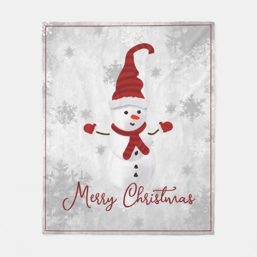 Red Niedlich Snowman Holiday Fleece Blanket (Vorderseite)