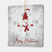 Red Niedlich Snowman Holiday Keramik Ornament (Links)