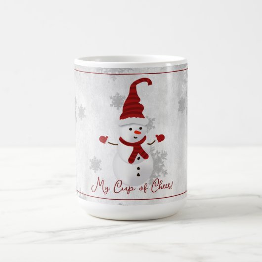 Red Niedlich Snowman Holiday Tasse (Mittel)