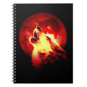 Red Night & Howling Wolf Portrait-Notebook Notizblock (Vorderseite)