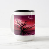 Red Night Sky Reflektionen Landschaftliche Kaffee  Zweifarbige Tasse (Vorderseite Links)