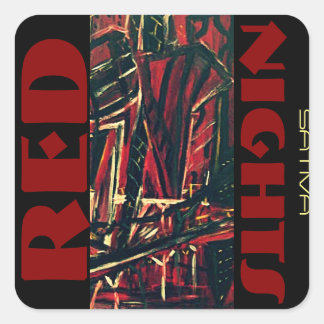 RED NIGHTS SATIVA QUADRATISCHER AUFKLEBER