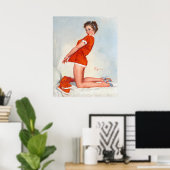 Red Nighty Button Up Poster (Heimbüro)