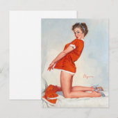 Red Nighty Button Up Postkarte (Vorne/Hinten)