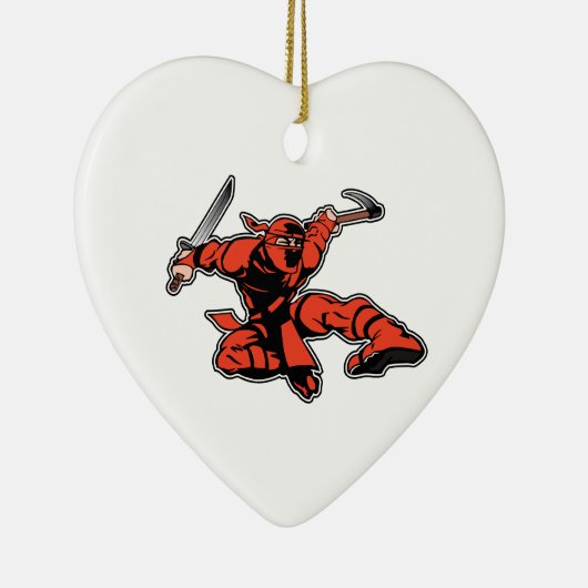 Red Ninja Attack Keramikornament (Rechts)