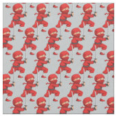 Red Ninja Design Fabric Stoff (Nahaufnahme)