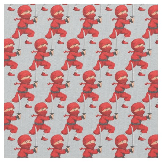 Red Ninja Design Fabric Stoff (Nahaufnahme)