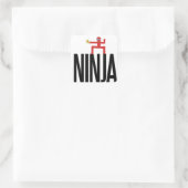 Red Ninja Quadratischer Aufkleber (Tasche)