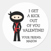Red Ninja Valentine's Day Sticker (Vorderseite)