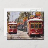 Red NOLA Streetcars Postkarte (Vorne/Hinten)