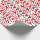 Red Nordic Airedale Terrier Dog Christmas Geschenkpapier (Ecke)