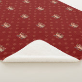 Red Nordic Candle und Snowflake Weihnachtsmuster Sherpadecke (3/4)