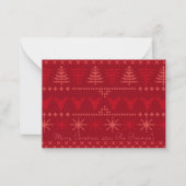 Red Nordic Christmas Cards Mitteilungskarte (Vorderseite)