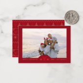 Red Nordic Christmas Cards Mitteilungskarte (Vorderseite/Rückseite Beispiel)