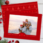 Red Nordic Christmas Cards Mitteilungskarte