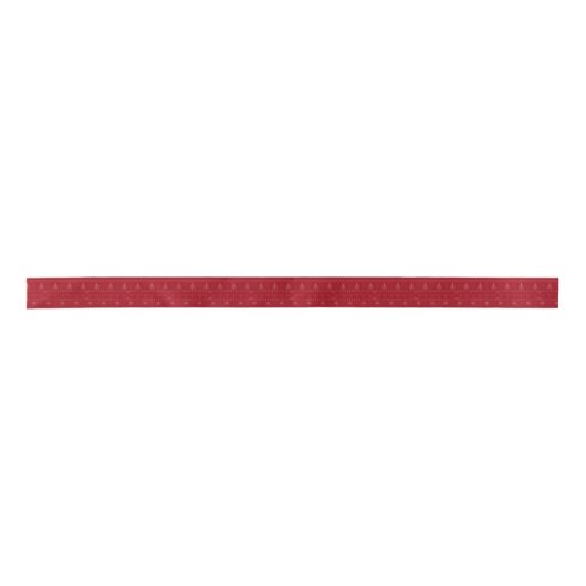 Red Nordic Christmas Tree Satin Holiday Ribbon Satinband (Vorderseite)