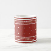 Red Nordic Christmas Trees & Monogram Kaffeetasse (Mittel)
