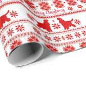 Red Nordic English Cocker Spaniel Dog Christmas Geschenkpapier (Rolleneckpunkt)