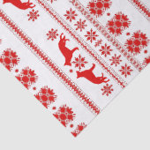 Red Nordic German Shepherd Dog Christmas Seidenpapier (Detail)