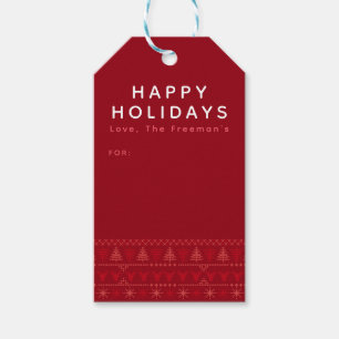 Red Nordic Holiday Geschenktasten mit Sweater Must Geschenkanhänger