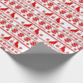 Red Nordic Labrador Retriever Dog Christmas Geschenkpapier (Ecke)
