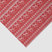Red Nordic Rocking Horse Pattern Weihnachten Seidenpapier (Ausschnitt)