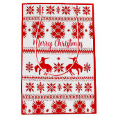 Red Nordic Rodeo Cowboy Christmas Mittlere Geschenktüte (Vorderseite)