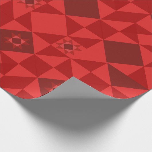 Red Nordic Star Christmas Bright Geschenkpapier (Ecke)