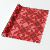 Red Nordic Star Christmas Bright Geschenkpapier (Ungerollt)