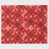 Red Nordic Star Christmas Bright Geschenkpapier (Flach)