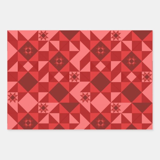Red Nordic Star Christmas Bright Geschenkpapier Set (Vorderseite 3)