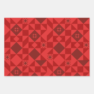 Red Nordic Star Christmas Bright Geschenkpapier Set