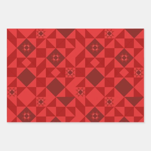 Red Nordic Star Christmas Bright Geschenkpapier Set (Vorderseite)