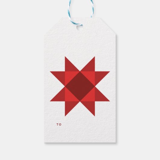 Red Nordic Star Weihnachten Geschenkanhänger (Rückseite)