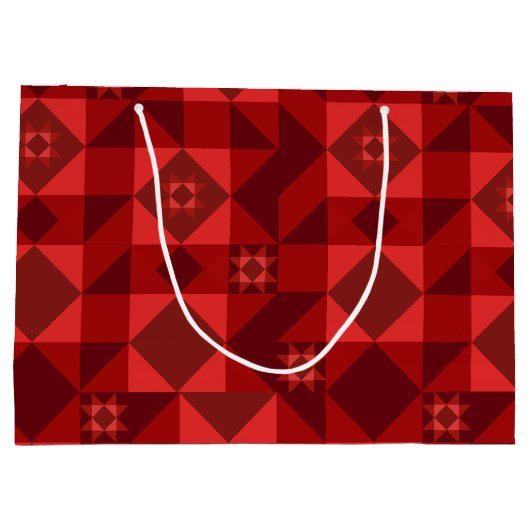 Red Nordic Star Weihnachten Große Geschenktüte (Rückseite)