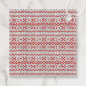 RED NORDIC STRICK 2" Quadratgarnmarken Geschenkanhänger (Rückseite)