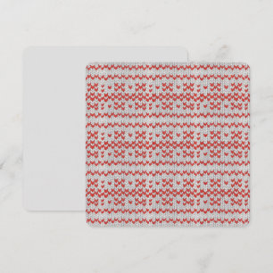 RED NORDIC STRICK 5,25" Square Flachkarte Karte