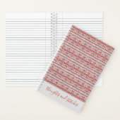 RED NORDIC STRICK 5.5x8.5 Notebook + Text Notizblock (Innen)