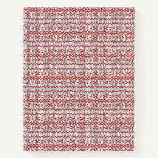 RED NORDIC STRICK 8.5x11 Notebook Notizblock (Vorderseite)