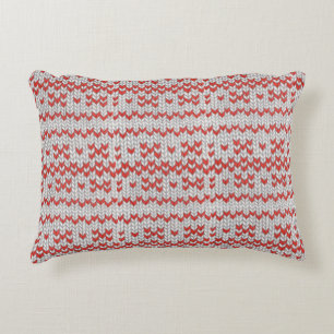RED NORDIC STRICK Accent Pillow Dekokissen