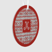 RED NORDIC STRICK Acrylsäure Circle Ornament (Vorderseite)