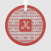 RED NORDIC STRICK Acrylsäure Circle Ornament (Rückseite)