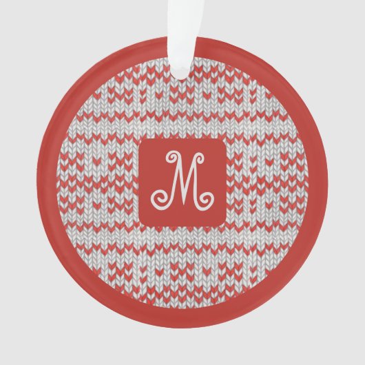RED NORDIC STRICK Acrylsäure Circle Ornament (Vorderseite)